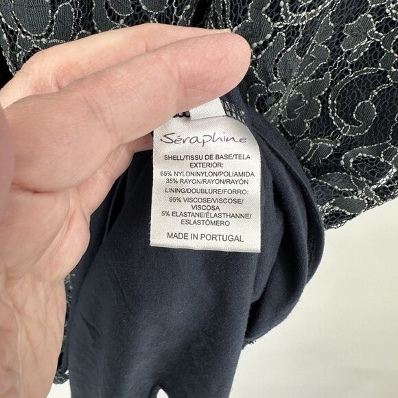 SERAPHINE LUXE maternity dress lace formal special occasion holiday gray 10 - Picture 7 of 8